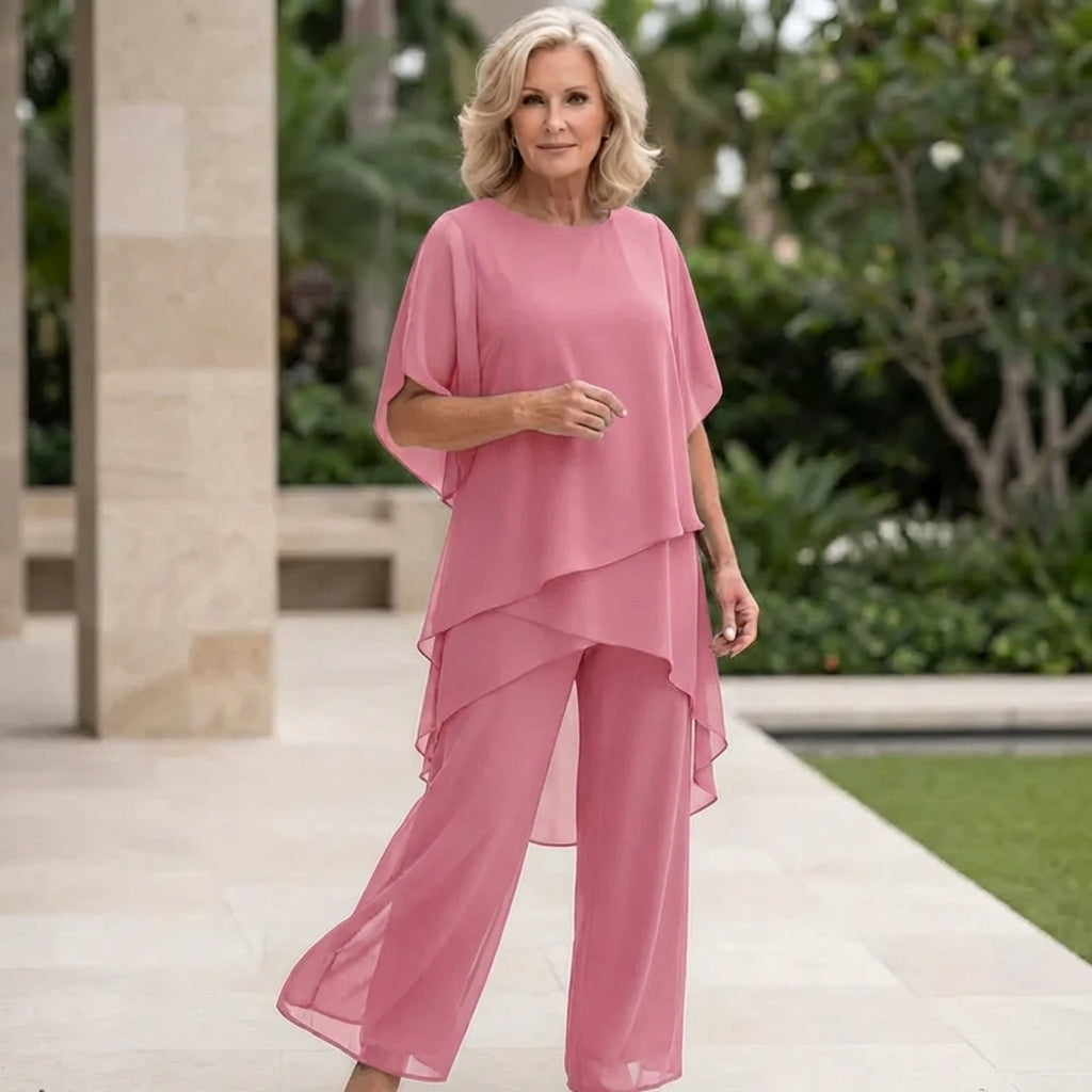 Costume con pantaloni palazzo drappeggiati Donna | Eleganza Fluida & Linea Slanciata