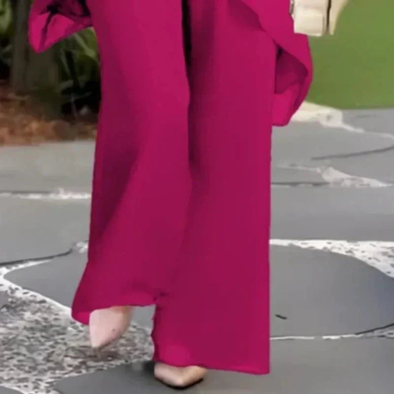 Costume con pantaloni palazzo drappeggiati Donna | Eleganza Fluida & Linea Slanciata