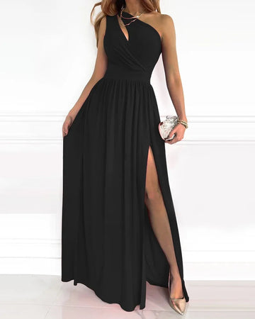 Abito Maxi Donna | Monospalla con Spacco & Dettaglio Gioiello