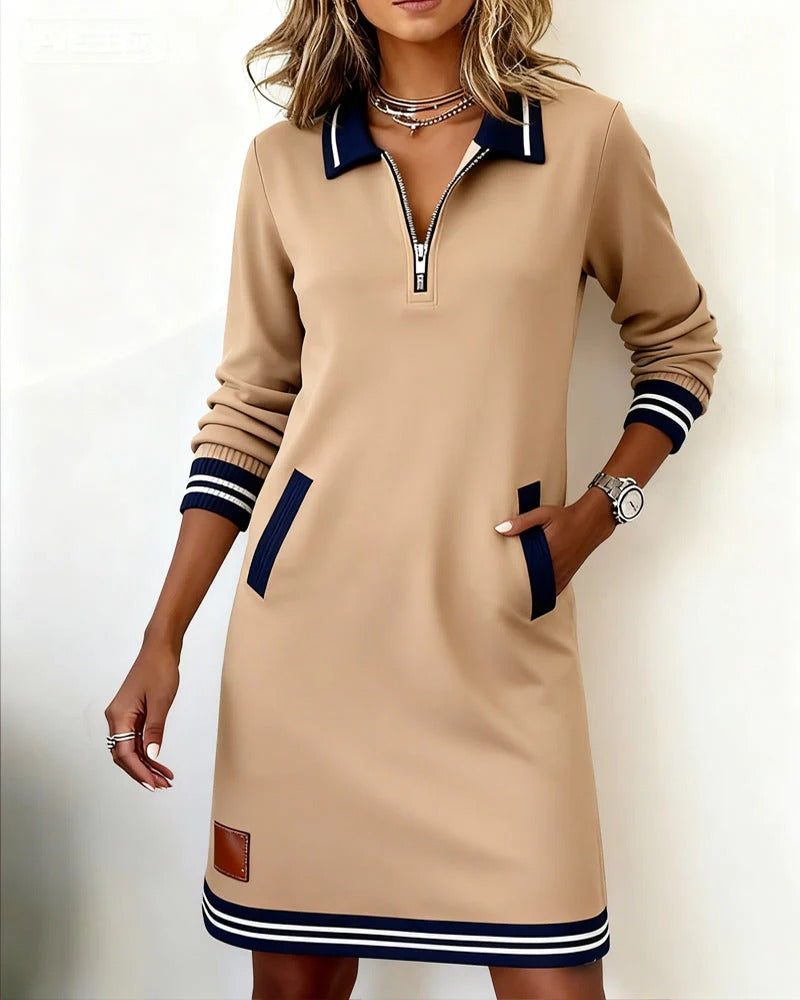 Delia | L'abito con zip frontale e revers 2
