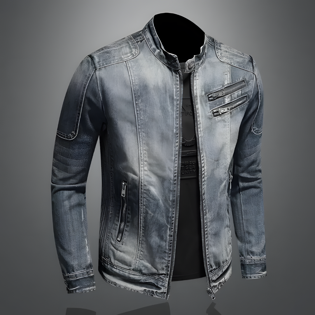Denim Giacca Uomo | Chiusura Zip & Tasche con Zip