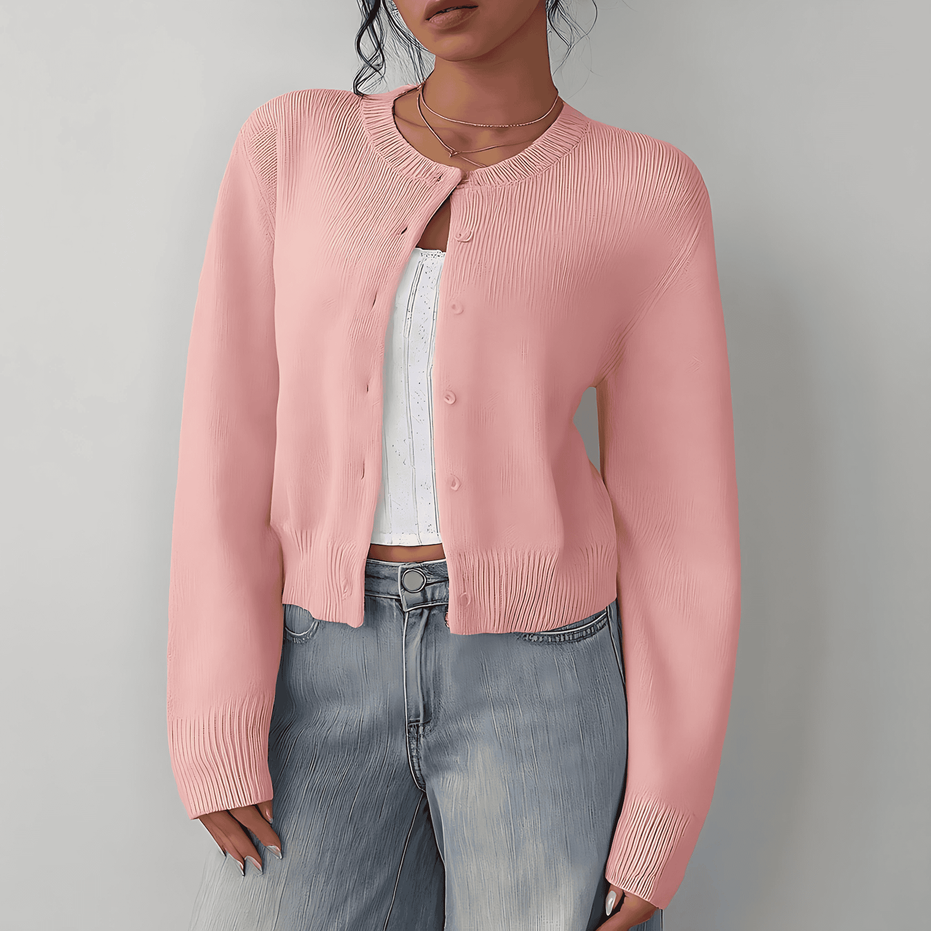 Donna - Cardigan corto morbido - Stile casual 0