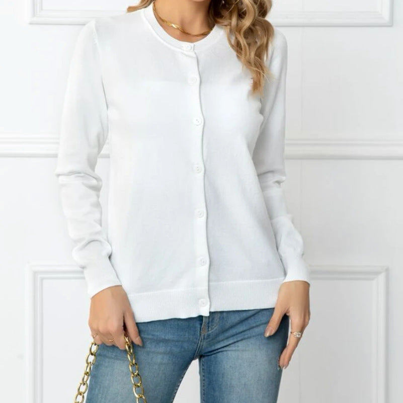 Donna - Cardigan elegante con bottoni sottili 4