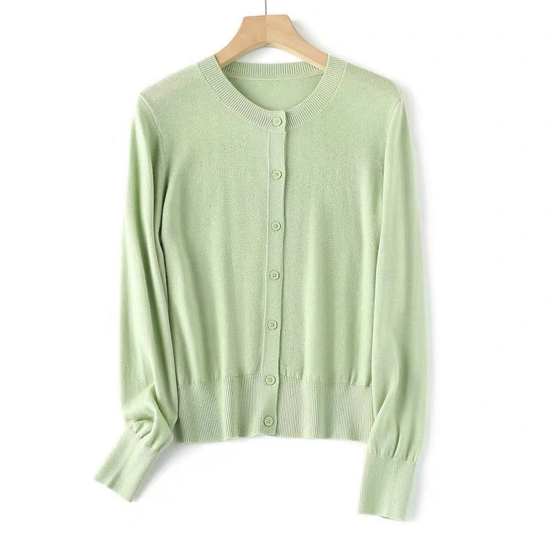 Donna - Cardigan elegante con bottoni sottili 7