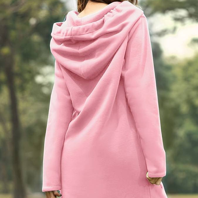 Donna - Felpa lunga con cappuccio - Morbida ed elegante 7