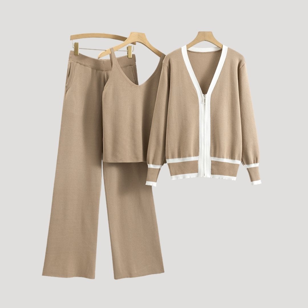 Donna - Set di pigiameria in maglia a 3 pezzi 1