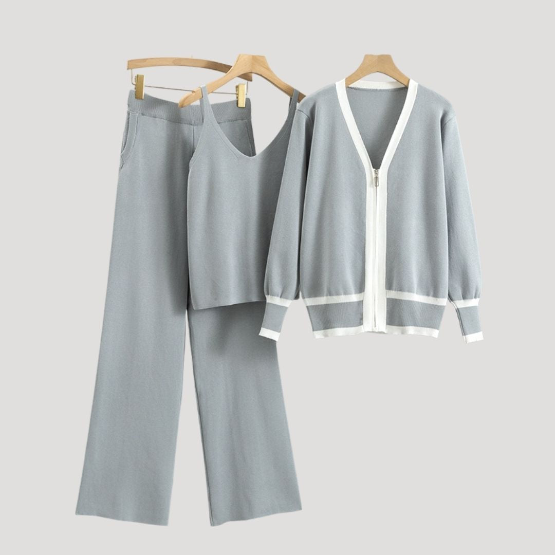 Donna - Set di pigiameria in maglia a 3 pezzi 2
