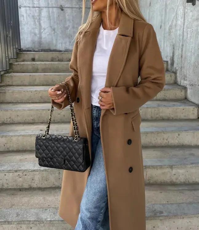 Double-Breasted Winter Coat for Women – Elegant &amp; Structured-Caliboot