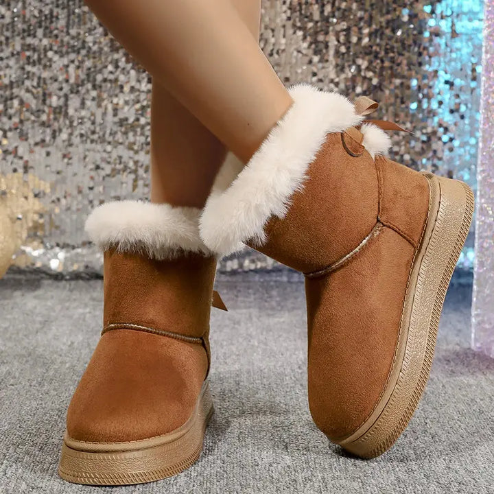Elegant Bow Snow Boots for Women – Cozy &amp; Stylish Winter Footwear