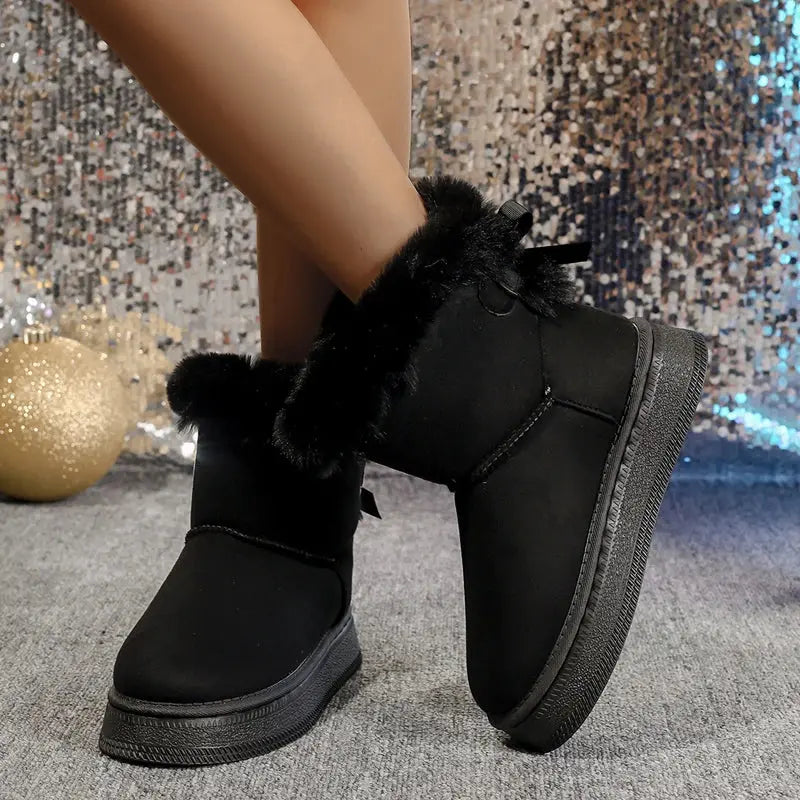 Elegant Bow Snow Boots for Women – Cozy &amp; Stylish Winter Footwear