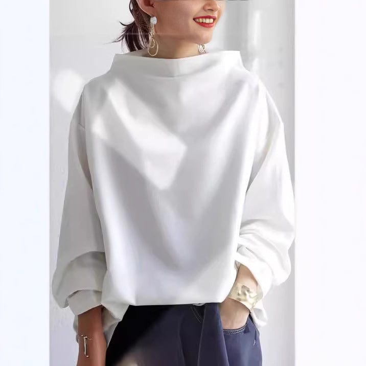 Maniche Lunghe Top Donna | Collo Alto Morbido & Comfort Quotidiano
