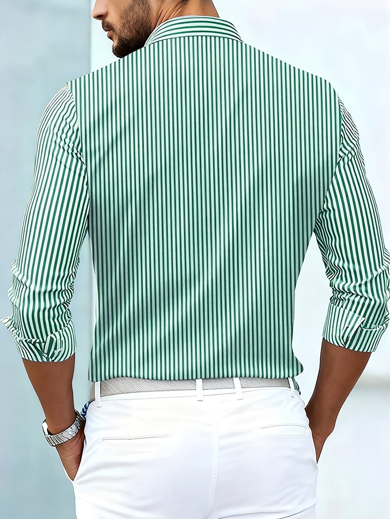 Emerson | Camicia da uomo a righe vintage a maniche lunghe 4