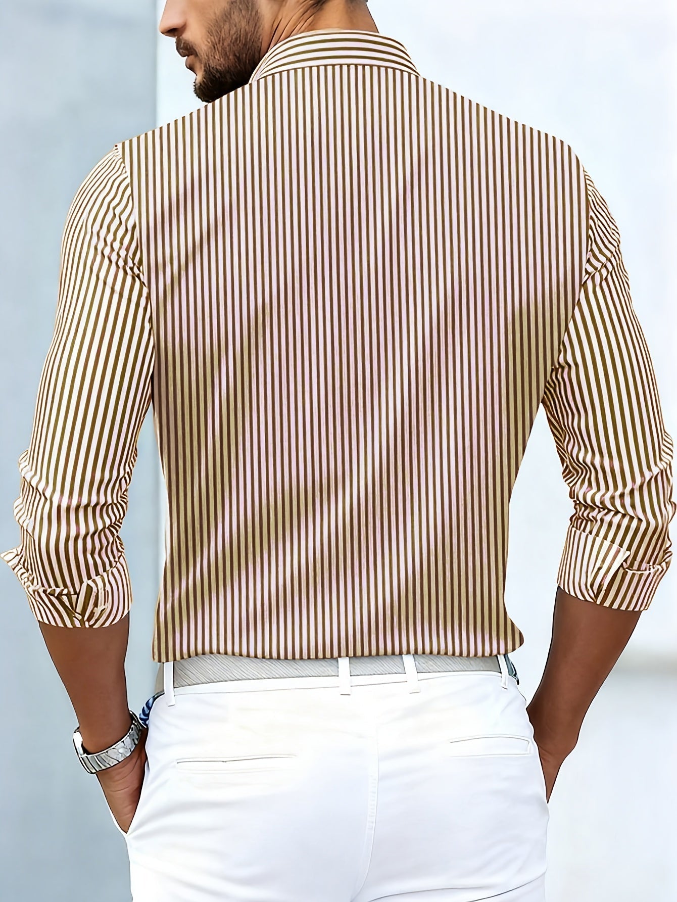 Emerson | Camicia da uomo a righe vintage a maniche lunghe 5