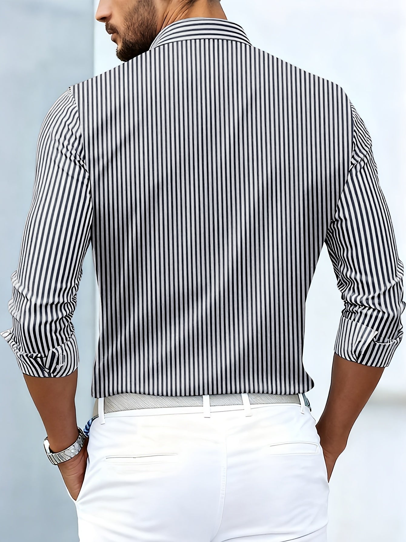 Emerson | Camicia da uomo a righe vintage a maniche lunghe 6