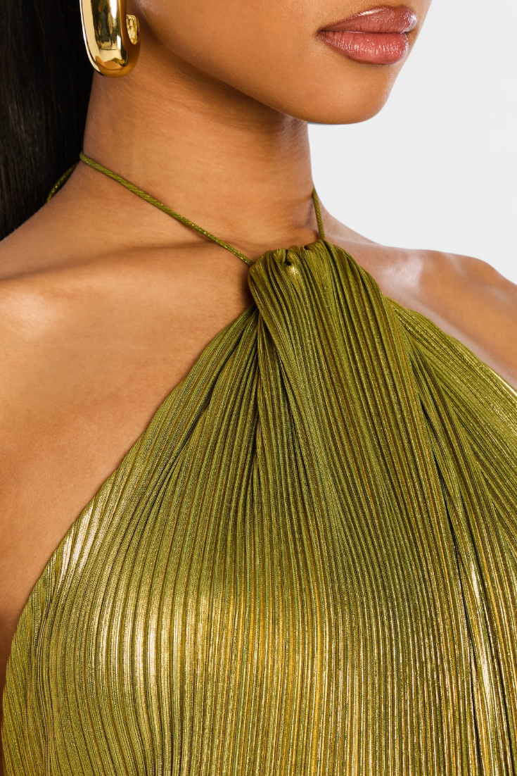 Emma | Vestito Halter Aperto sulla Schiena Metallico 3