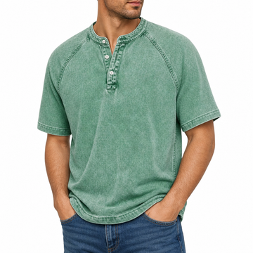 Enzo — Henley Vintage in Cotone Lavato 0