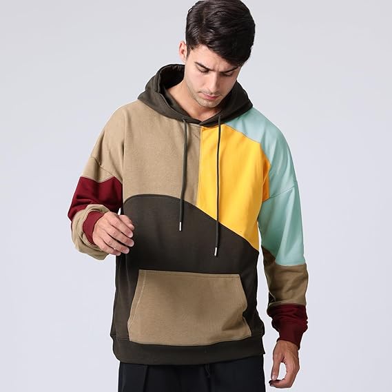Felpa con cappuccio colorata moderna ed elegante da uomo 2