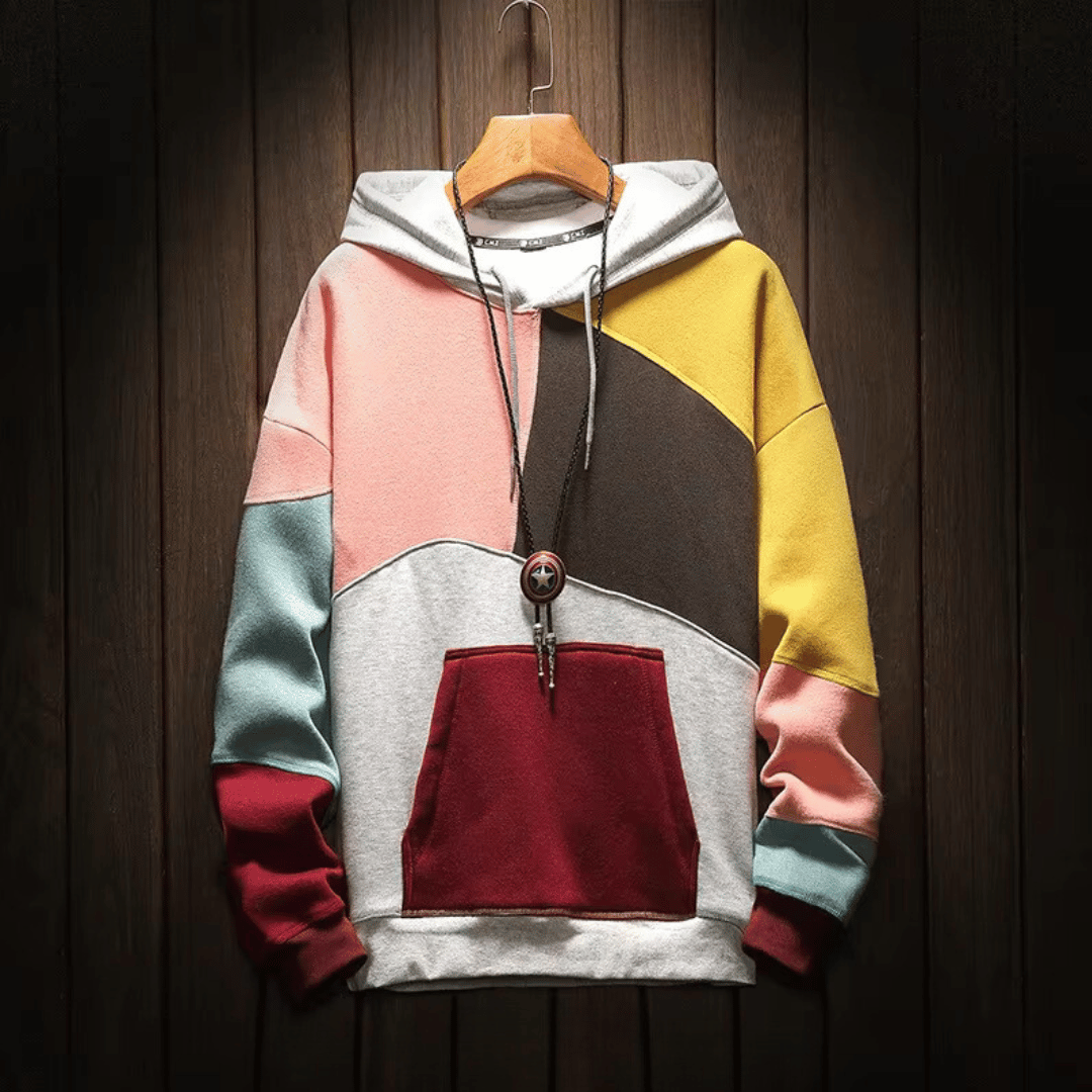 Felpa con cappuccio colorata moderna ed elegante da uomo 5