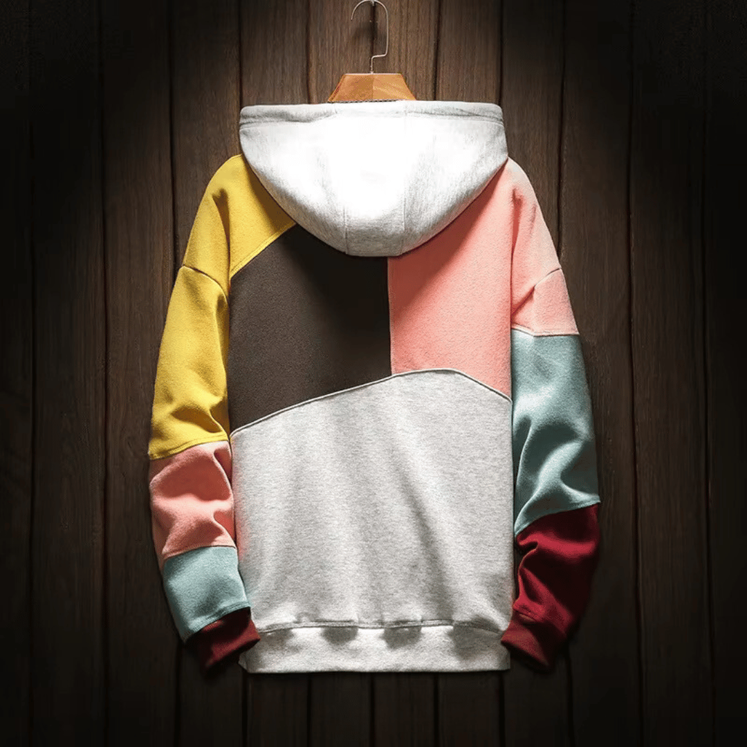 Felpa con cappuccio colorata moderna ed elegante da uomo 6