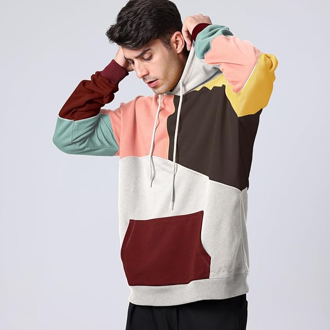 Felpa con cappuccio colorata moderna ed elegante da uomo 7