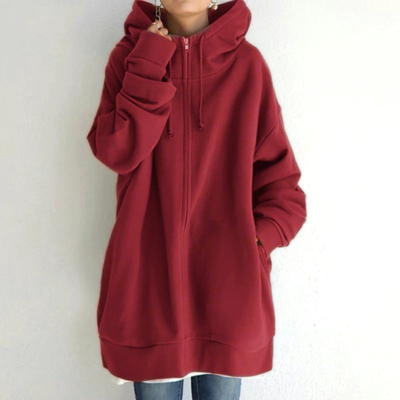 Felpa con cappuccio oversize calda da donna 3