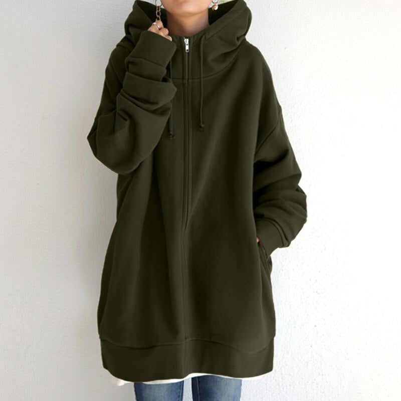Felpa con cappuccio oversize calda da donna 4