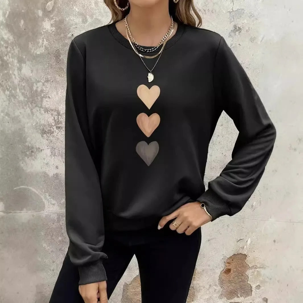 Felpa con stampa a cuore da donna - elegante casual e comoda 7