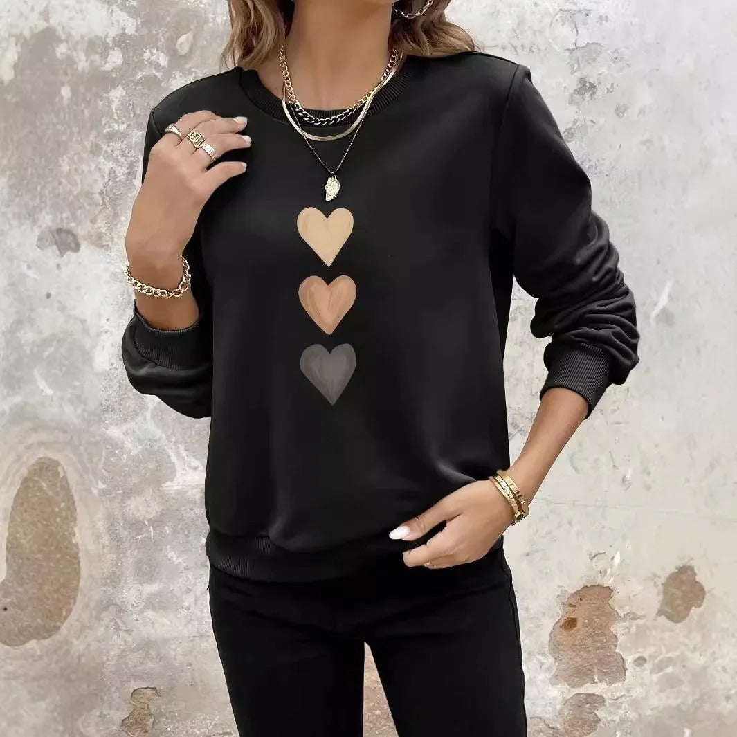 Felpa con stampa a cuore da donna - elegante casual e comoda 8