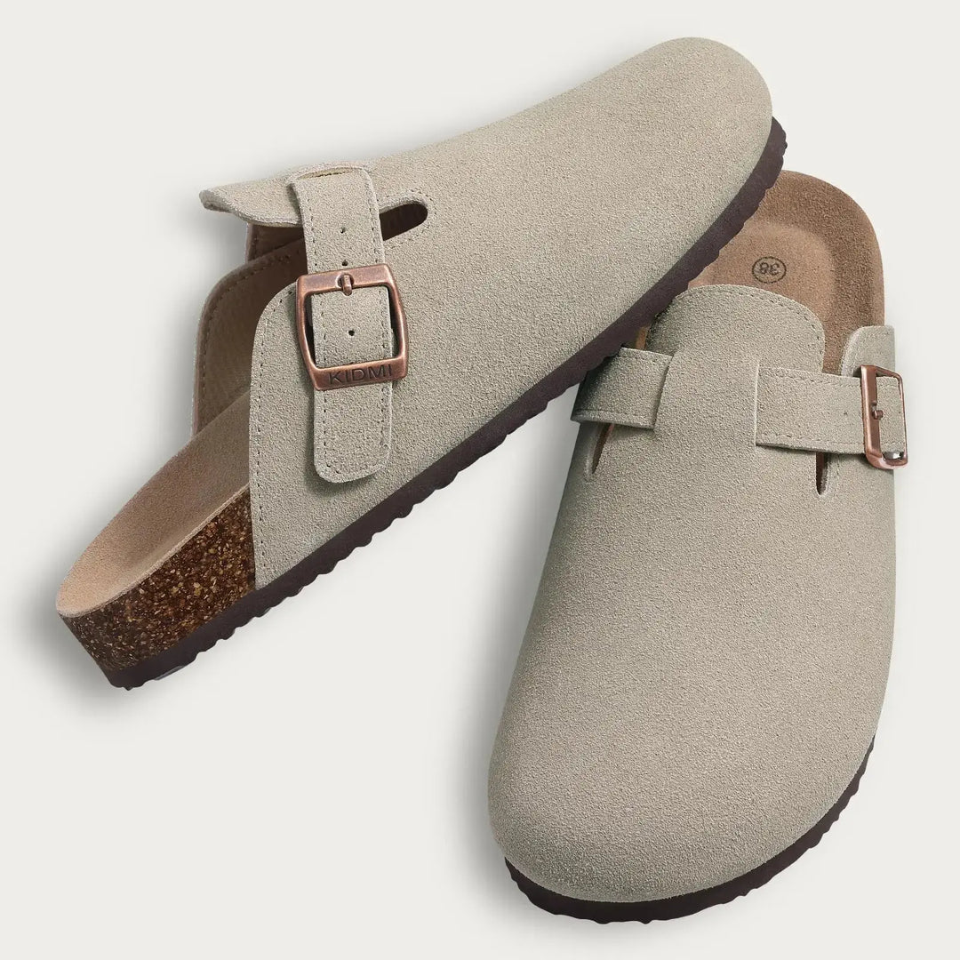 Fur-Lined Suede Clogs for Women – Cozy &amp; Adjustable Comfort