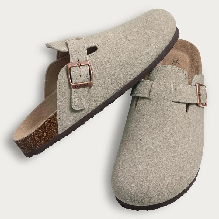 Fur-Lined Suede Clogs for Women – Cozy &amp; Adjustable Comfort