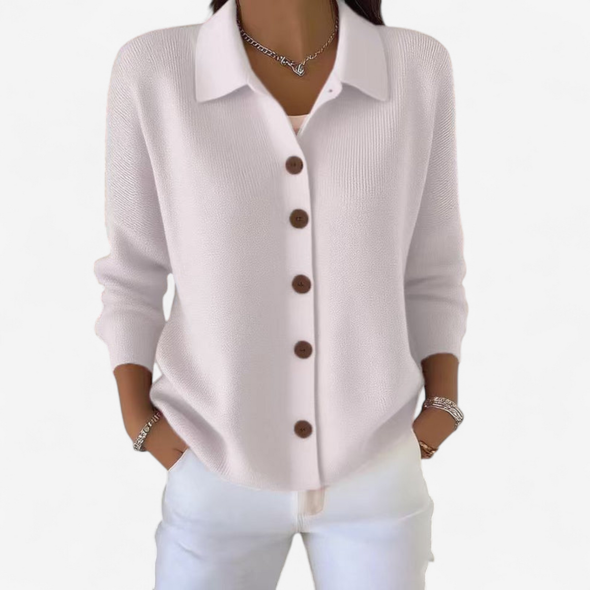 Giacca Donna | Collo a Camicia & Bottoni Frontali