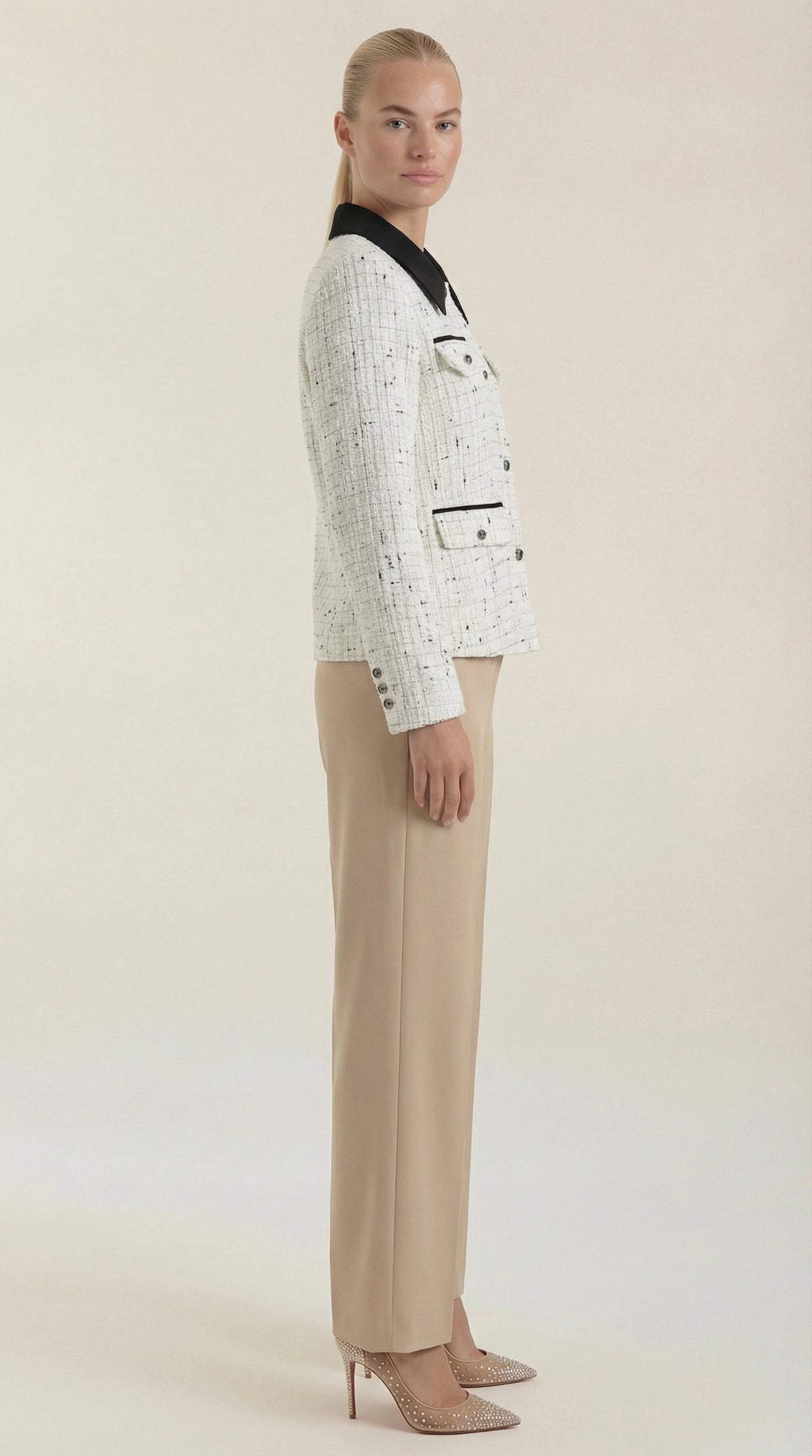 Giacca Donna | Collo a Contrasto ed Eleganza Chic
