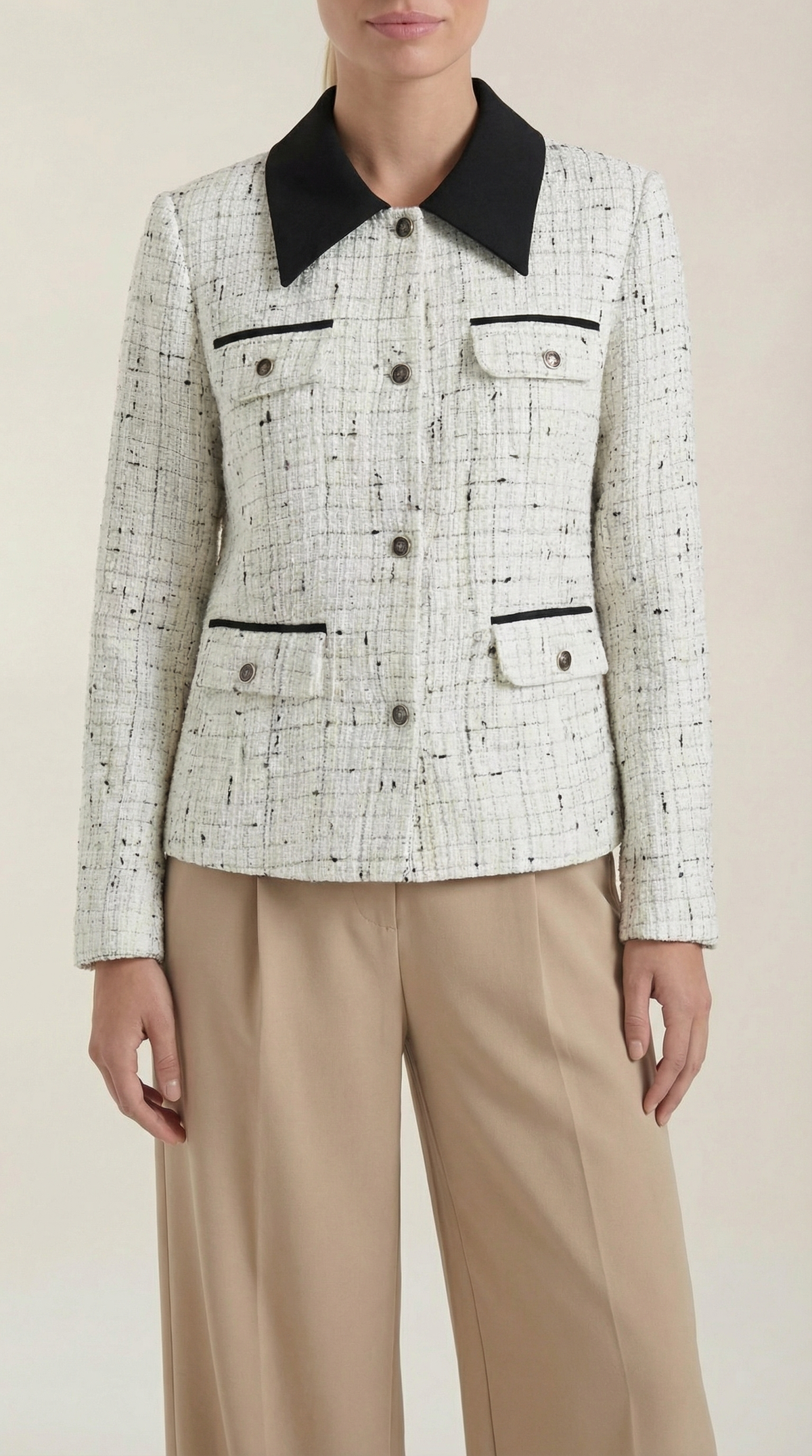 Giacca Donna | Collo a Contrasto ed Eleganza Chic