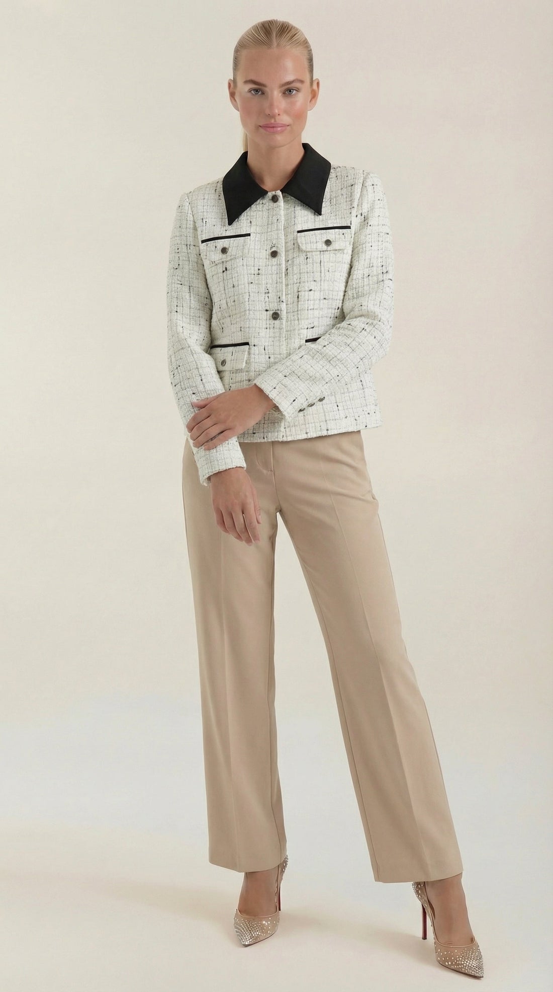 Giacca Donna | Collo a Contrasto ed Eleganza Chic