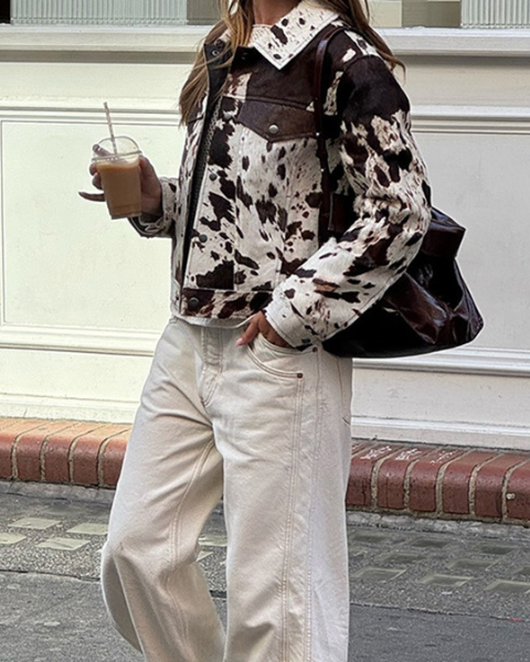 Giacca Donna | Design Trucker con Stampa Animalier