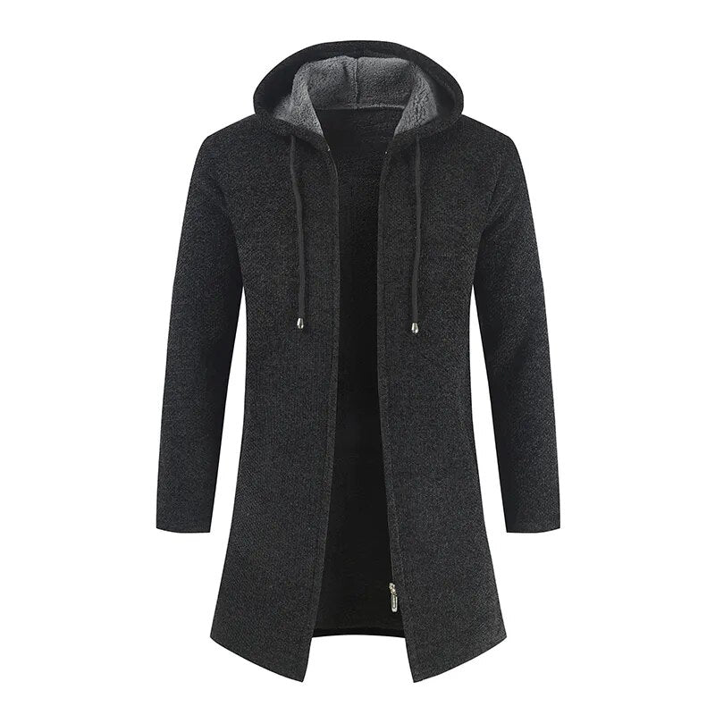 Men's Long Hooded Jacket | Warm and Cosy