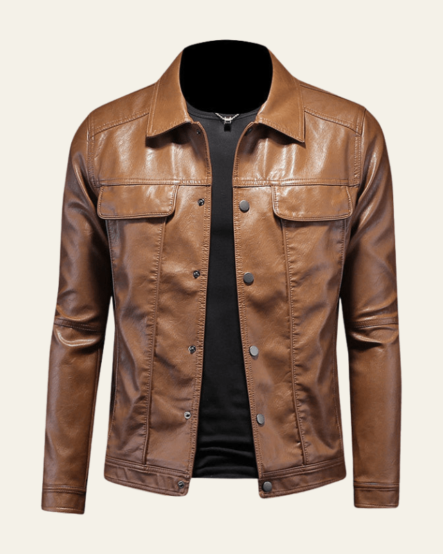 Giacca Biker Uomo in Pelle Vegana Edge Contemporaneo 0