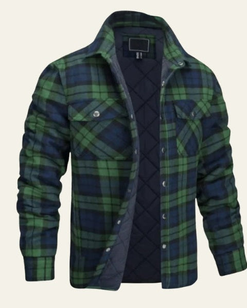 Giacca Camicia Uomo in Flanella Foderata Calda Versatile 1