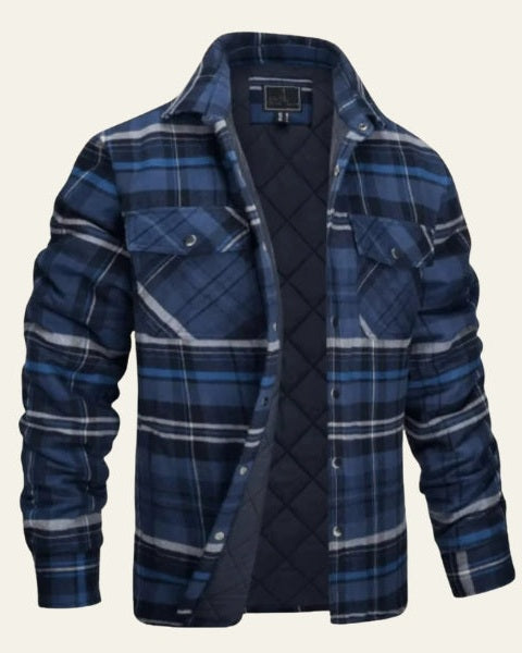 Giacca Camicia Uomo in Flanella Foderata Calda Versatile 4