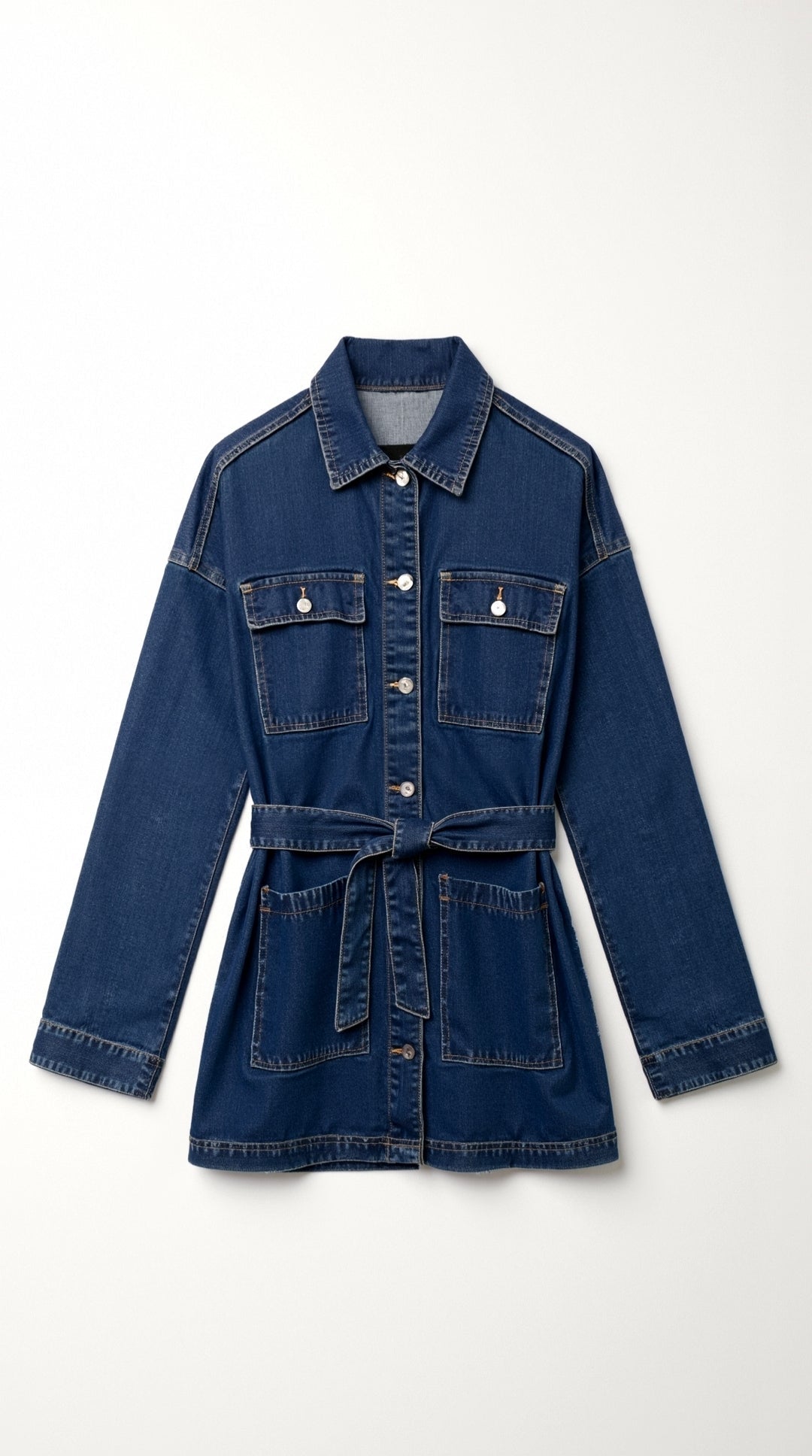 Giacca Donna in Jeans con Cintura Taglio Rilassato Versatile 4
