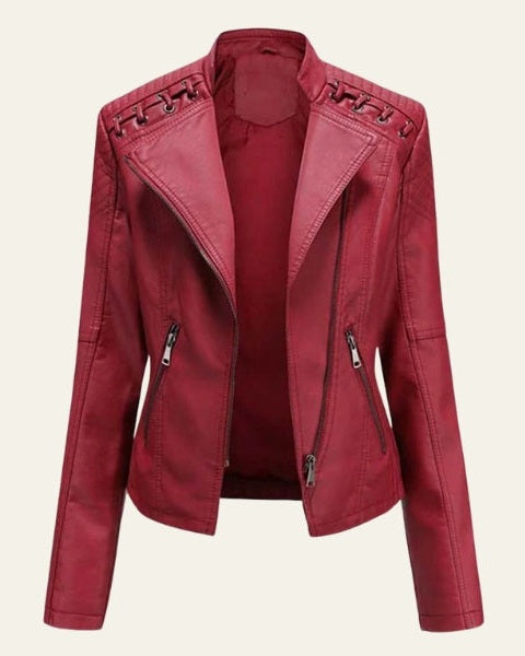 Giacca Donna in Pelle Vegana Rosa Cipria Leggera Morbida 1