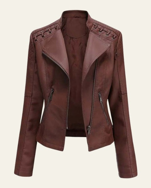 Giacca Donna in Pelle Vegana Rosa Cipria Leggera Morbida 6
