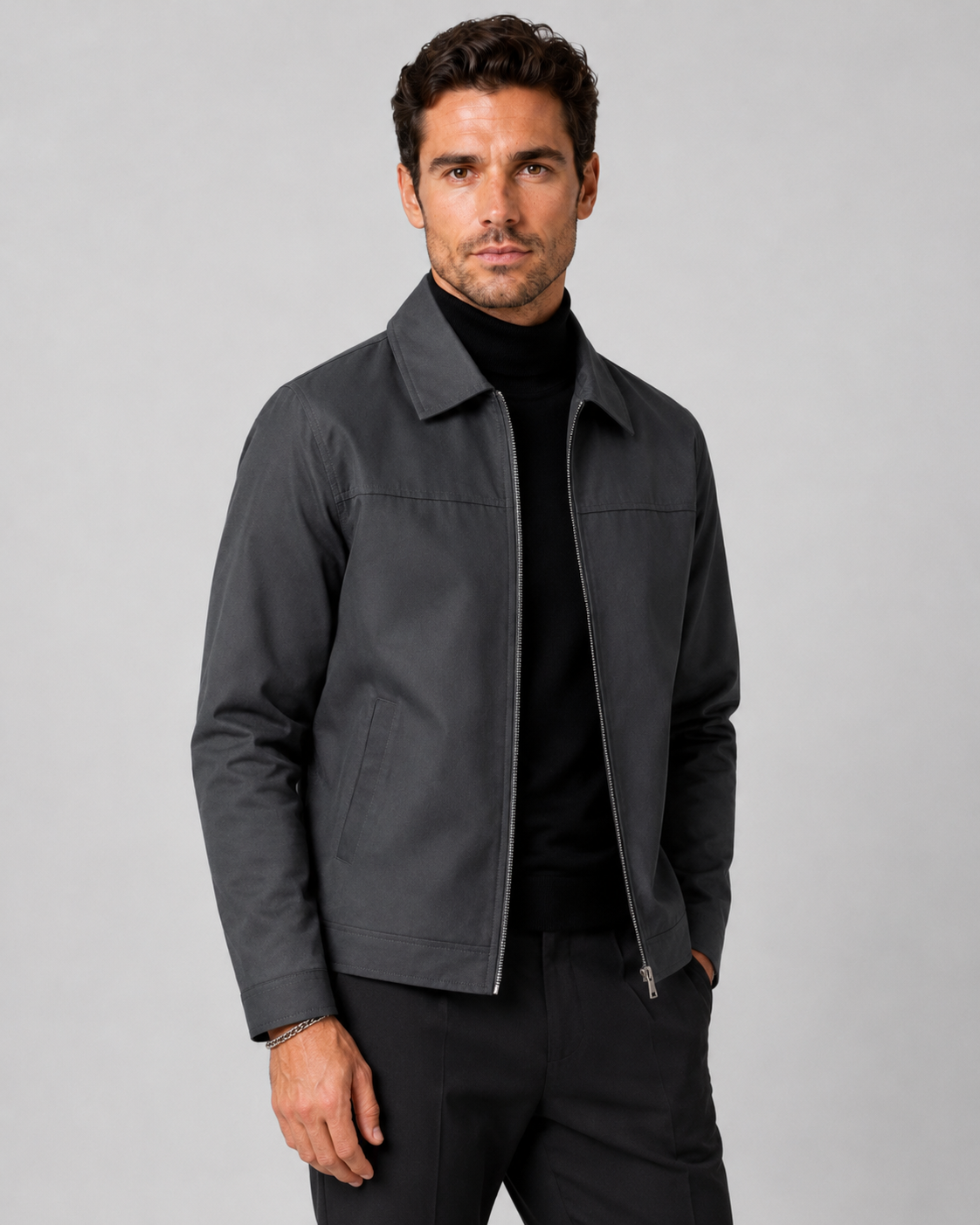 Giacca Harrington Uomo Classica con Zip 1