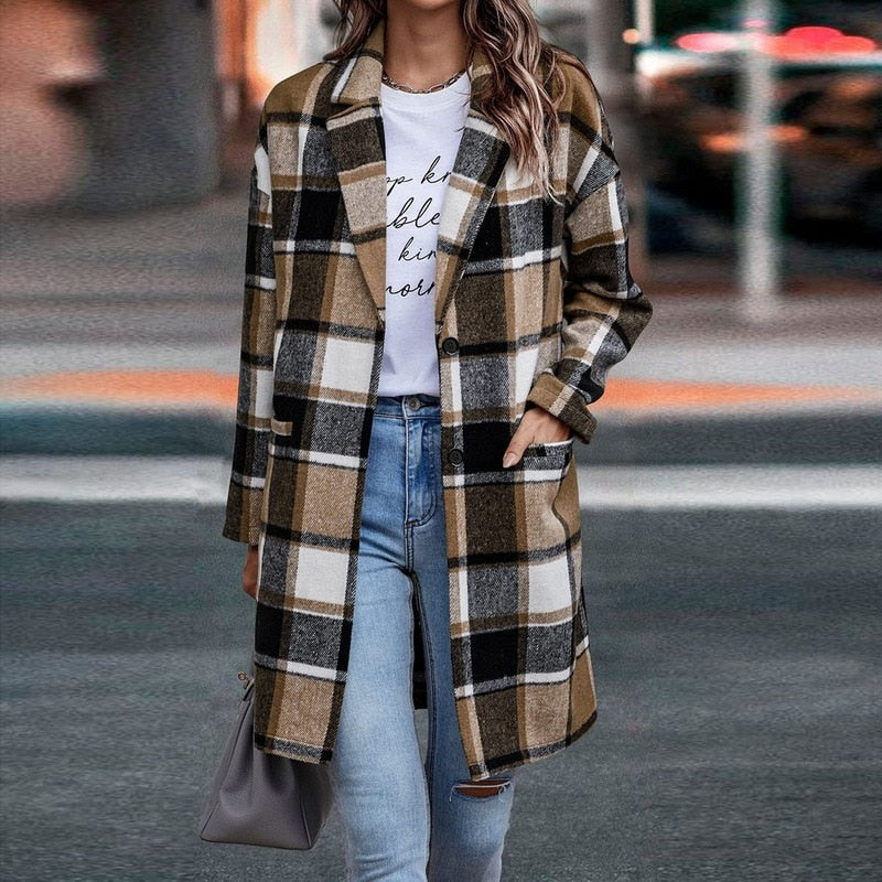Giacca Regular Fit Donna – Casual, Con Bottoni, Adatta per Autunno e Inverno 0