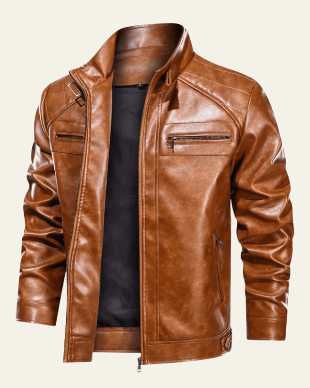 Giacca Uomo da Moto in Ecopelle Premium Stile Biker Comoda 0