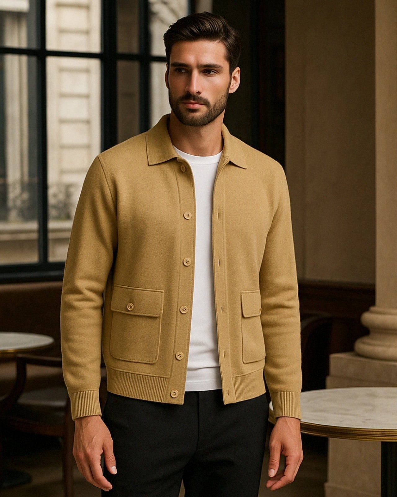 Giacca Uomo in Cashmere di Lusso Morbida Calda Taglio Slim 2