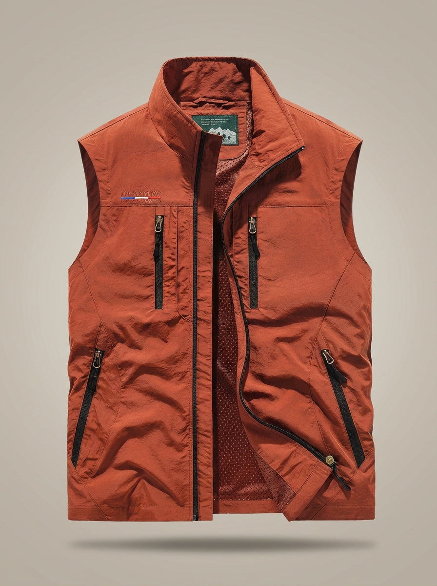 Gilet Slim Fit da Uomo – Con Zip e Tasche, Adatto per Primavera e Autunno 4