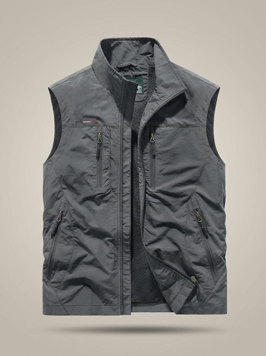 Gilet Slim Fit da Uomo – Con Zip e Tasche, Adatto per Primavera e Autunno 8