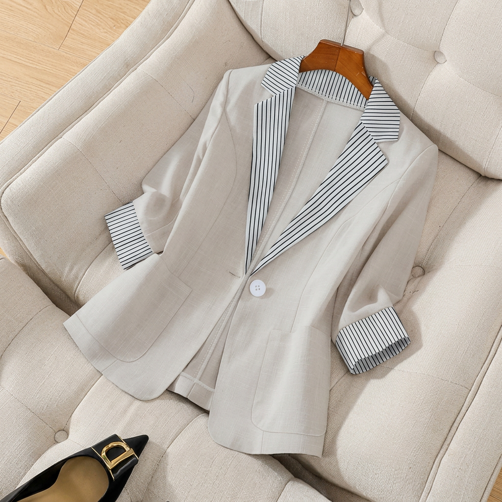 Women's Office Blazer Coat | Button Front & Long Sleeve 1