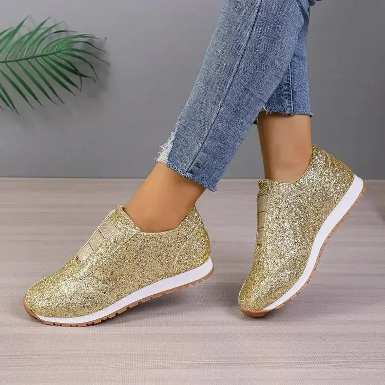 Glitter Slip-On Sneakers for Women – Stylish &amp; Comfortable